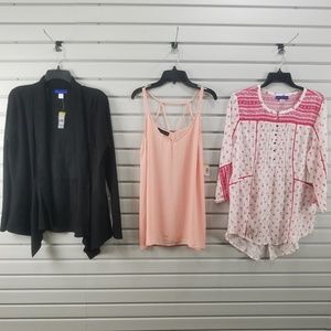 New 3 Pcs Women's Top Blouse Shirt Sweater Tank